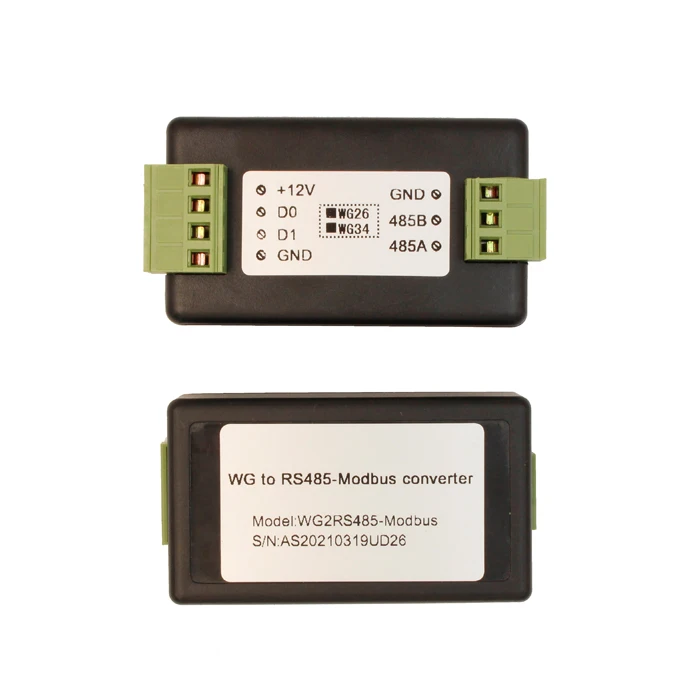 Конвертер передачи данных wiegand26/34 в RS485 с протоколом MODBUS для контроля доступа