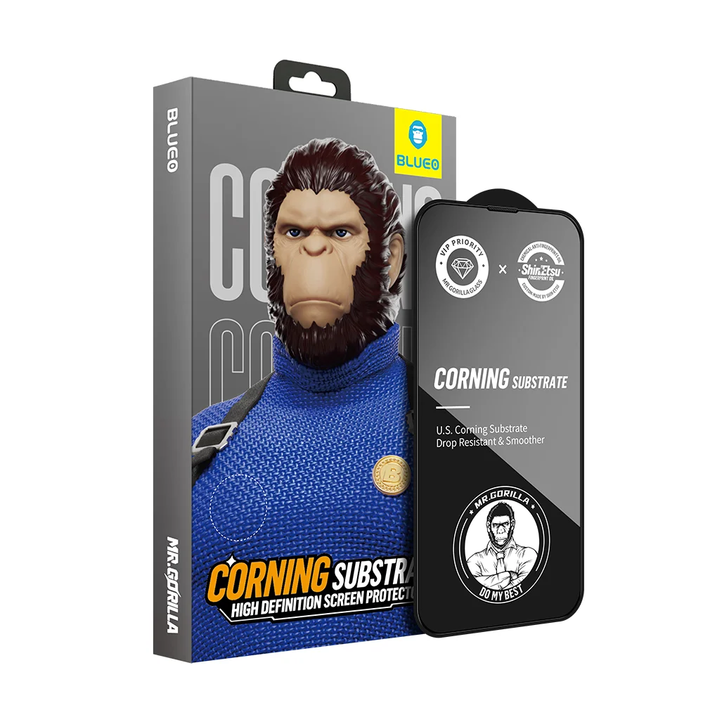 Blueo USA Corning tempered glass 1.8M 64g steel ball smashed 5 times for iphone 12 screen protector