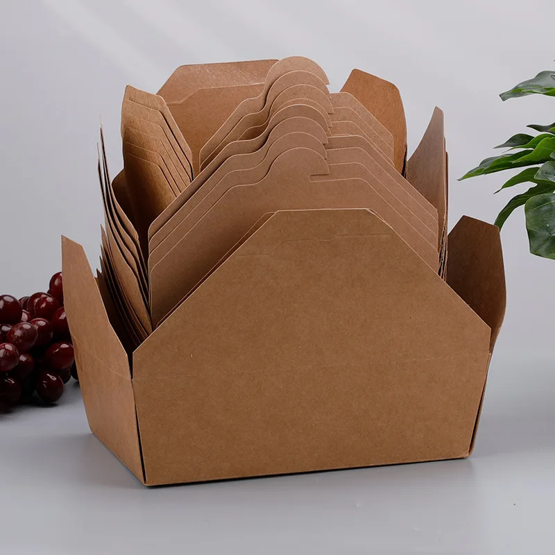 Manufacturing biodegradable takeaway hot food packaging kraft food paper box