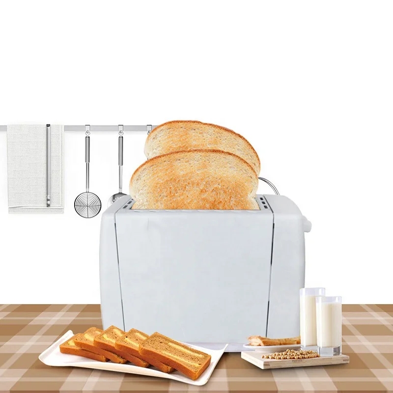 Multifunctional Home Kitchen Breakfast Bread Sandwich Maker Plastic Automatic Pop Up 2 Slice Toarster Machine