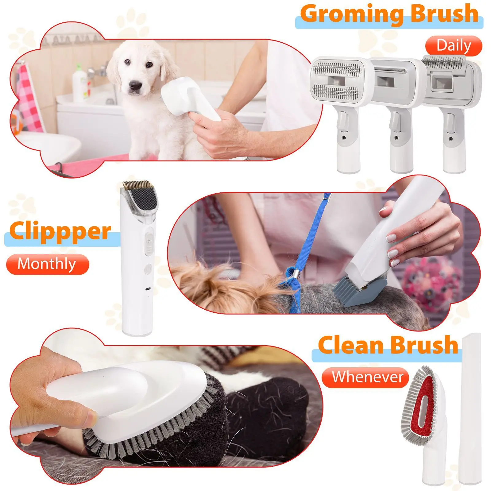 2024 Portable Pet Grooming Vacuum Cleaner Kit Machine Pet Dryer And Vacuum Pet Trimmer