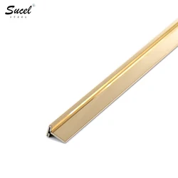 SUCEL Hairline Brass Floor Transition  Stainless Steel T Profile Wall Panel Trim Strip