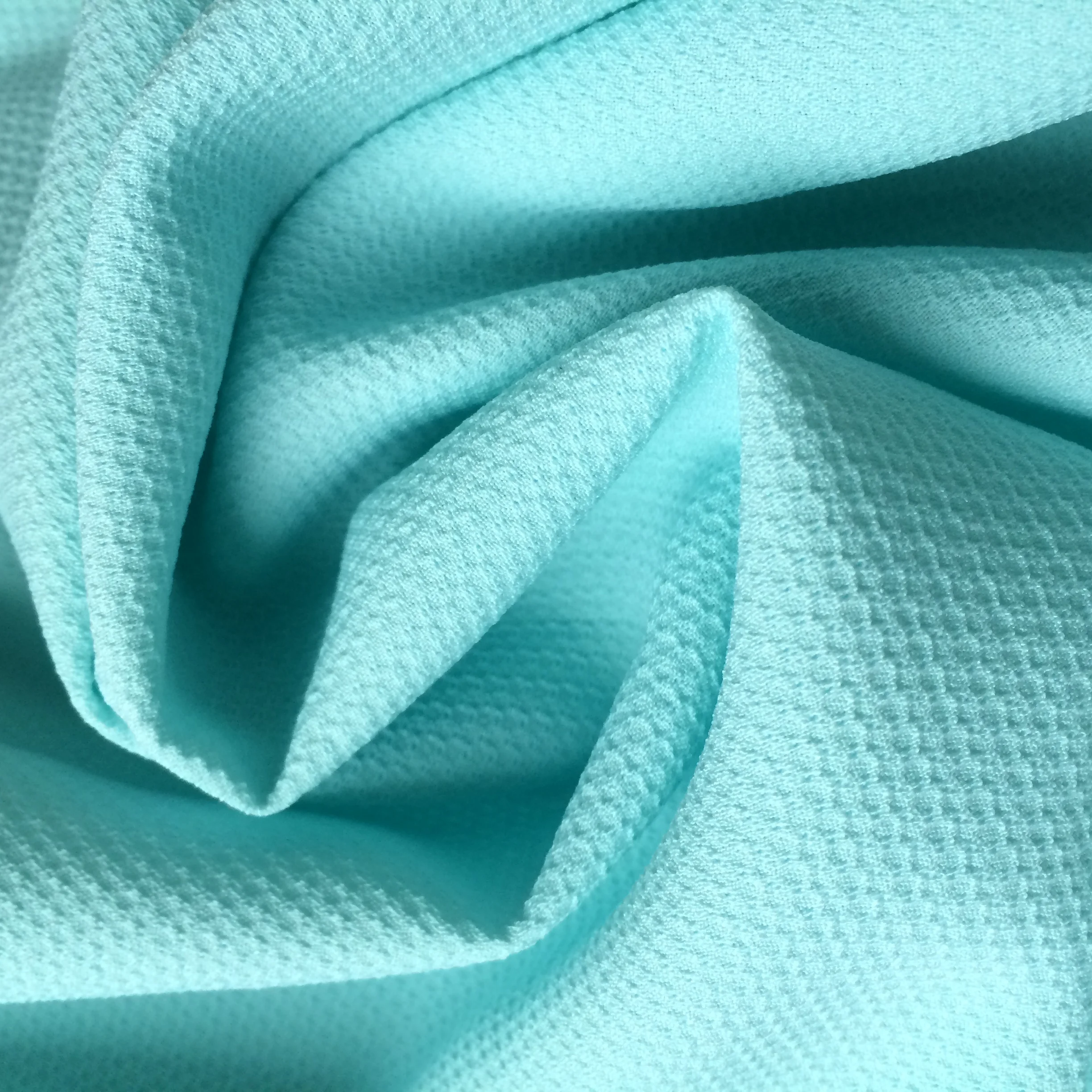 stretch yarn 100 polyester jacquard honeycomb fabric for lady wear