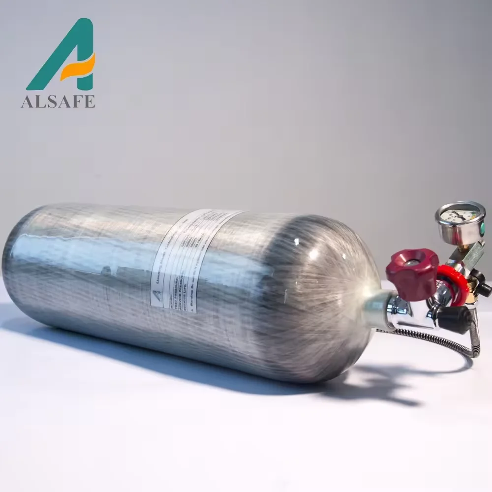 Alsafe 6.8L 9L High Pressure 300bar 4500psi wrapped carbon fiber cylinder composite empty gas tank