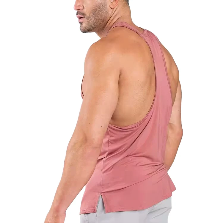 Custom muscle bodybuilding sports shirt tank tops fitness cotton blank sleeveless gym running stringer for men