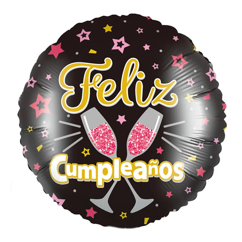 18 Inch Spanish Happy Birthday Foil Balloons Birthday Party Balloon Decorations Feliz Cumpleaos Letter Printing Helium Ballons