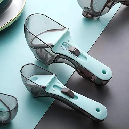 Adjustable Measuring Spoon Precise Spoon with Scale Plastic Measuring Cup and Spoon Set