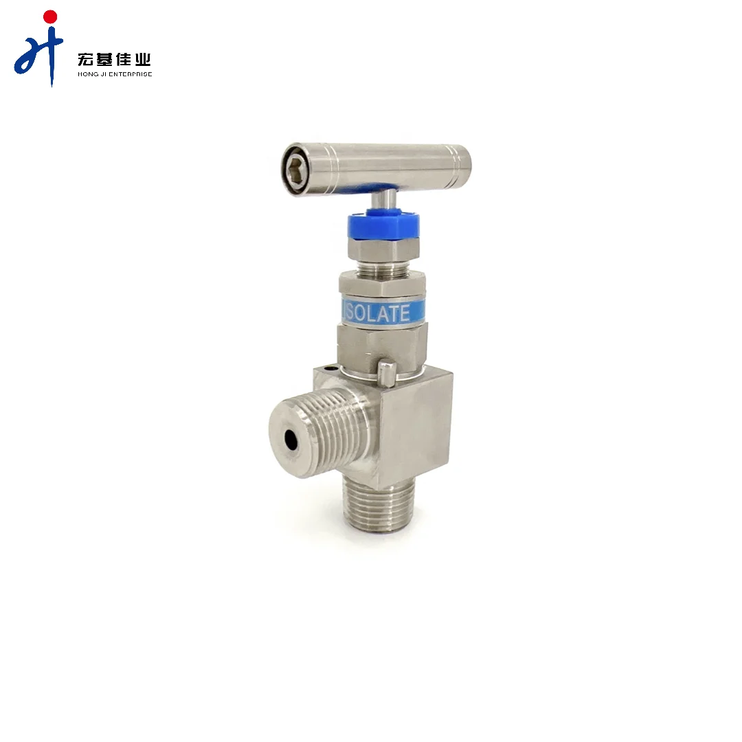 Needle Valve Manufacture Angle-Type Stainless Steel Needle Valve with Male Thread NPT