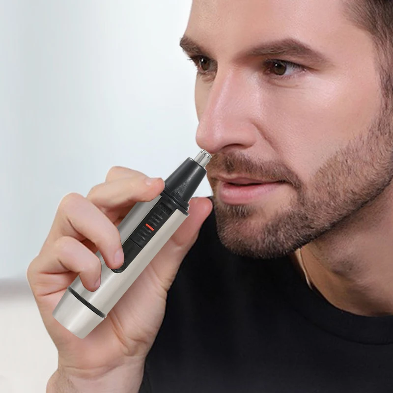 2 in 1 stainless steel Men Nose and Ear Hair Trimmer Facial hair cutter with LED light manufacturer
