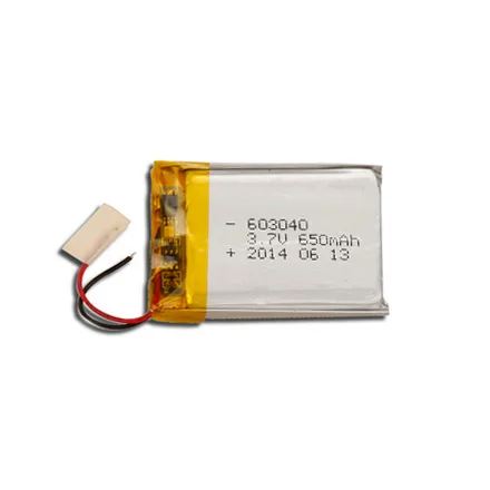 3.7v 800mah 603040 prismatic lipo battery LP603040 603040 3.7v 650mah battery