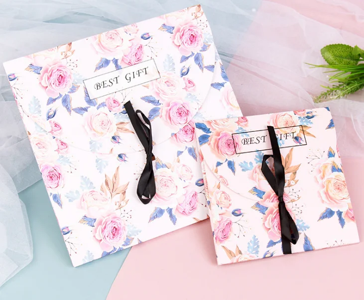 Custom Thank You Cards Wedding Invitation Cards Ribbon Greeting Cards with Envelopes