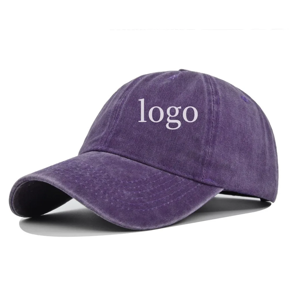 Custom Pattern Logo Cotton Washed Baseball Caps Adjustable Dad Hat for Unisex