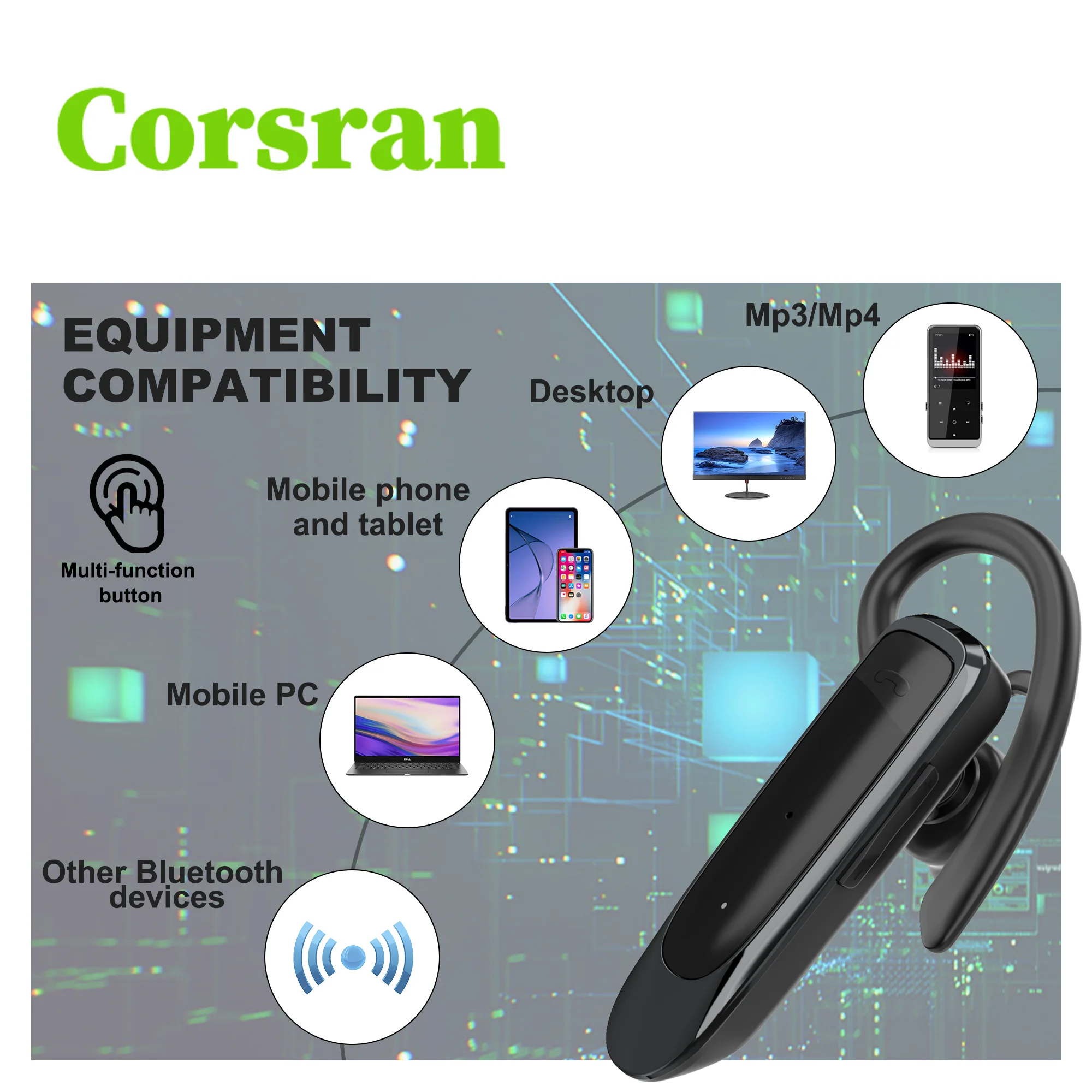 Mini K30 Wireless BT Earphone Handsfree Call Business Headset Headphone BT Headset With Mic For all Smart Phones