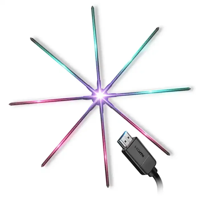 Large size 180cm Indoor Advertising HDMI-Input Projector 3D Holographic Naked Eyes Fan with Hdmi-Fiber Transmission