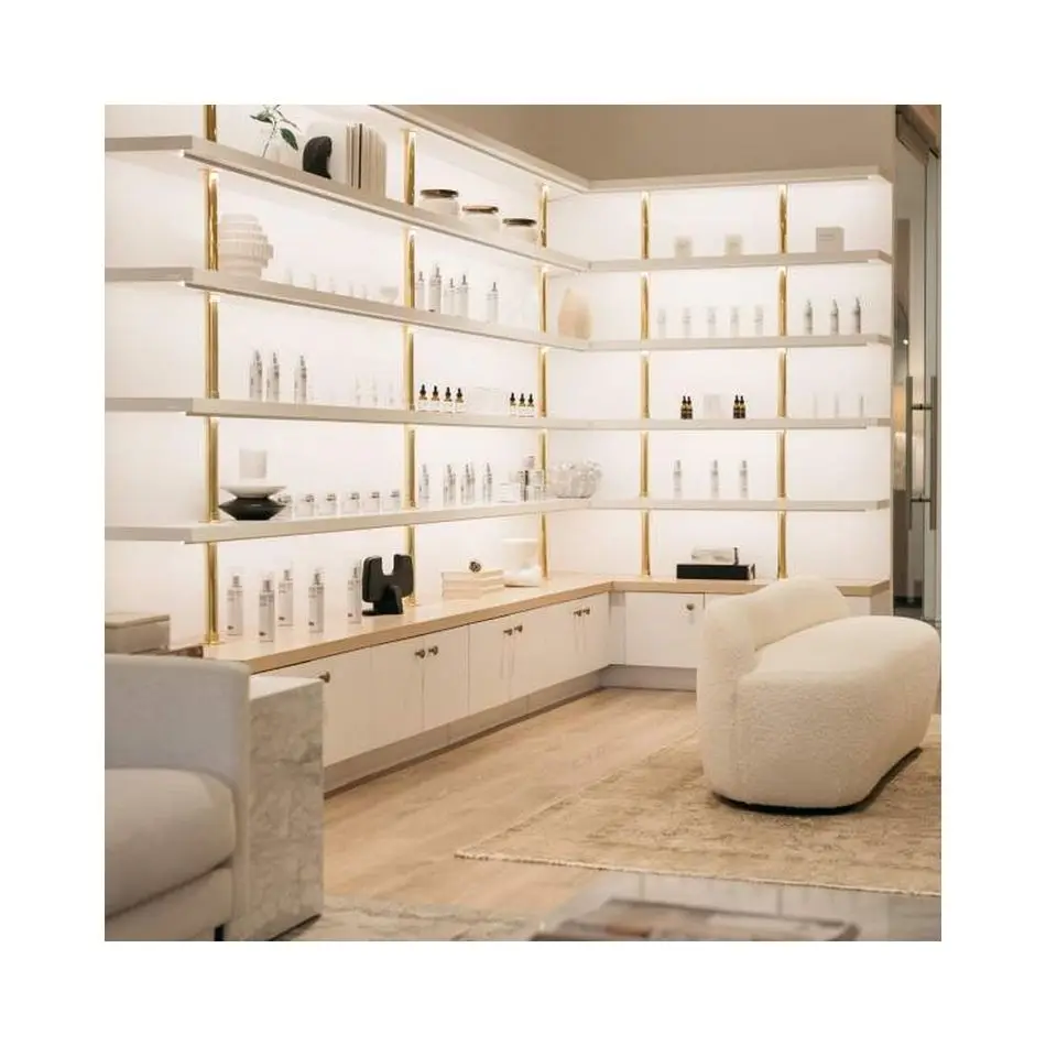 Fashion Design Beauty Salon Make up Stand Showcase Retail Shop Decoration Cosmetic Display Cabinet