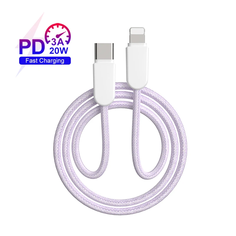 Оптовая торговля телефон зарядное устройство USB кабель для передачи данных C-8pin PD 20 Вт Световой iphone быстрой зарядки и