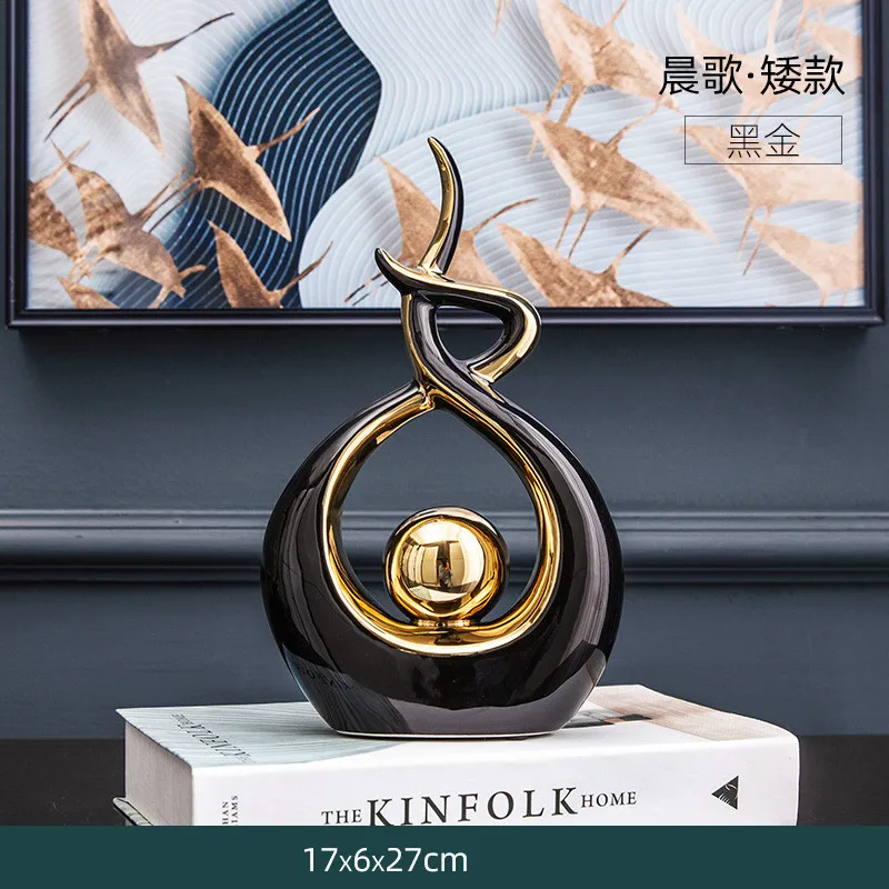 Nordic Minimalist Islamic Abstract Arts Decoration Ornaments Items Luxury Creative Metal Crafts Crystal Luxury Statue Home Decor