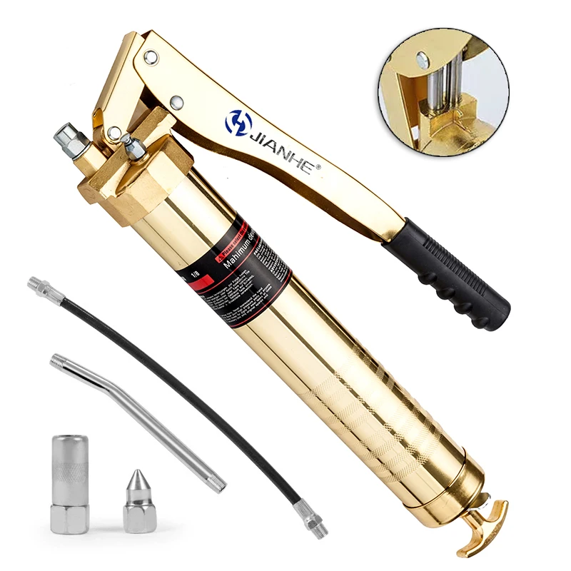 900cc Industrial Heavy Duty High Pressure Two Cylinder Lever Hand Grease Gun For Lubrication