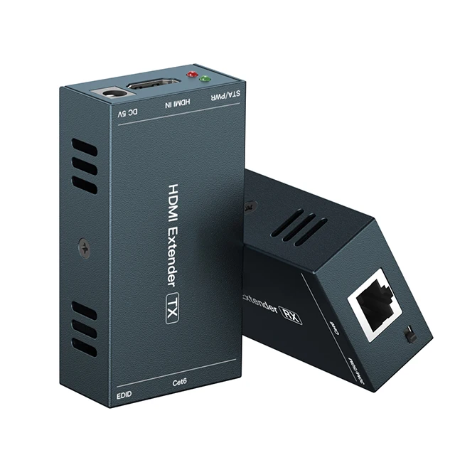 Ten years factory HDMI extender wholesale price 1080p 60HZ Ethernet LAN Cat6 POC EDID 3D Function HDMI extender to RJ45 30m 50m