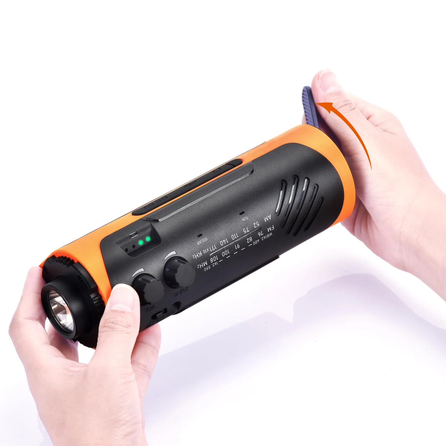 WF-2R01 New multifunction rechargeable solar power radio am fm SoS flashlight weather hand crank emergency solar portable radio