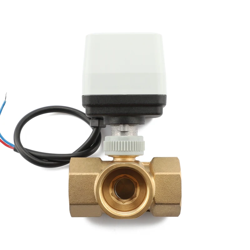 AC/DC 12V/24V Electric Control Actuator 1 Inch Brass Ball Valve with 6W Only Open for Water Media OEM Customizable
