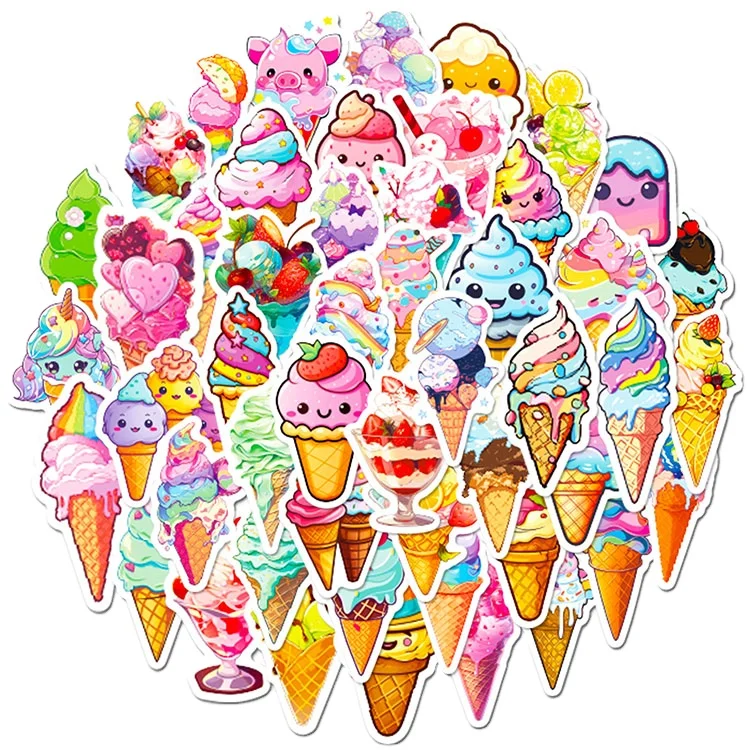 2024 Unisex Educational Waterproof Cool ice cream sticker DIY for Children Aged 5 to 7 Years Model Toy educational for girls