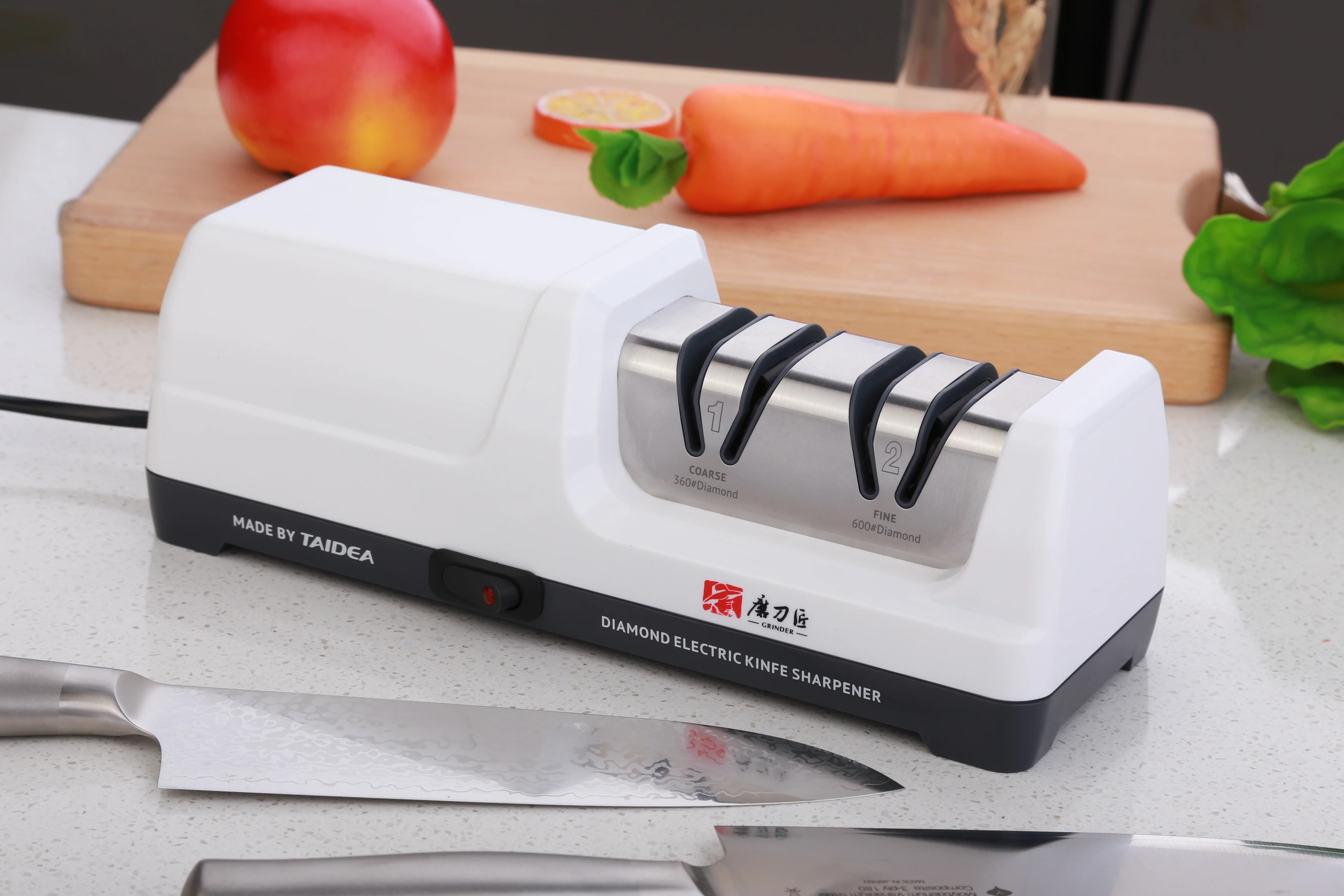 TAIDEA Smart Gadgets  Kitchen Ware Top Level TG2201 2 Stages Electric Diamond Steel Kitchen Knife Sharpener