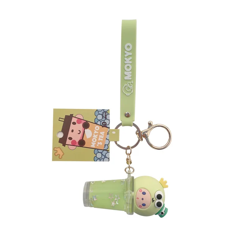 Popular Creative Crown Monkey Into Oil Drift Sand Liquid Keychain Car Bag Pendant Accessories For Girl Student Wholesale