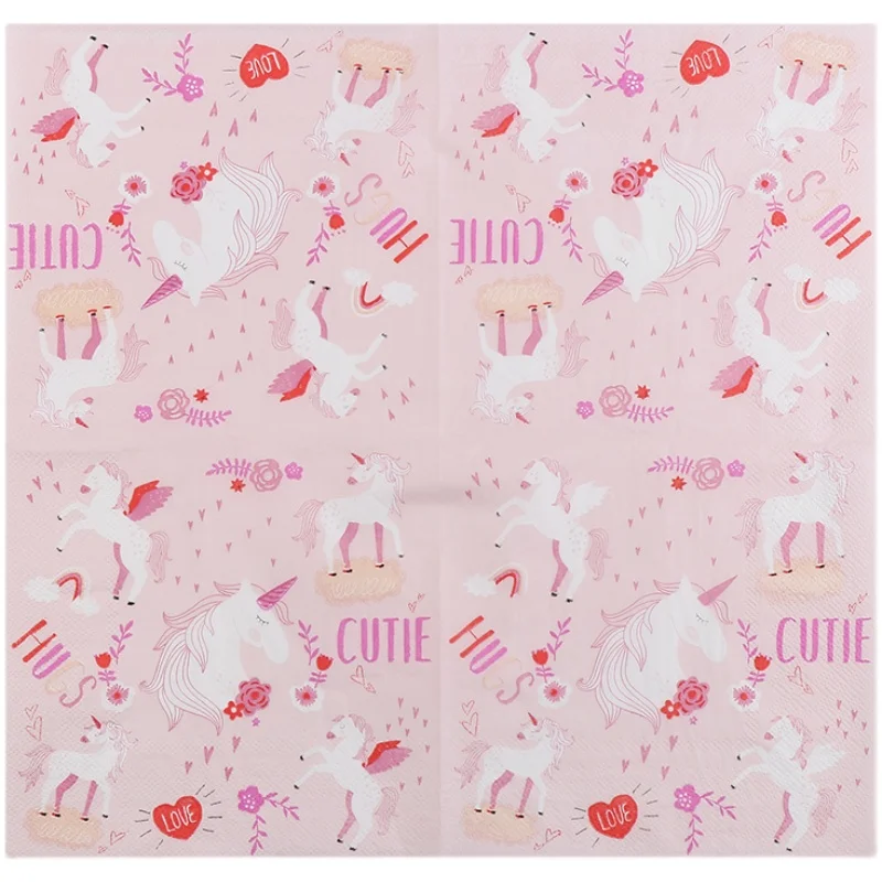 Wholesale Virgin Wood Pulp flamingo Animal Picture Embossed Disposable Table Napkin Paper