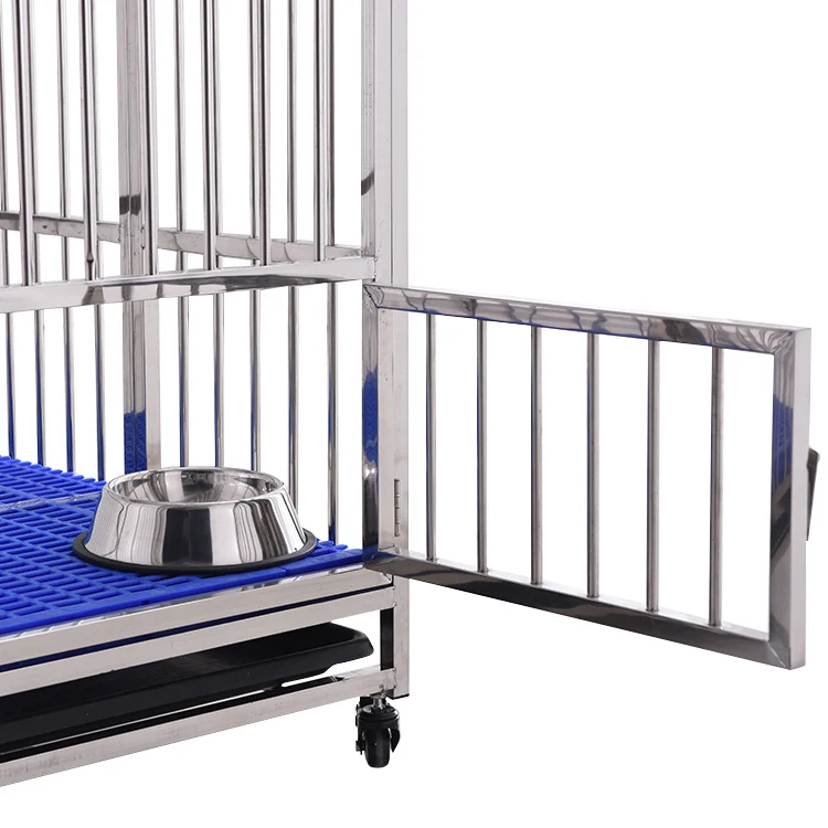 Hot selling  Foldable Dog Cages Metal Kennels Stainless Steel for Pet Shop