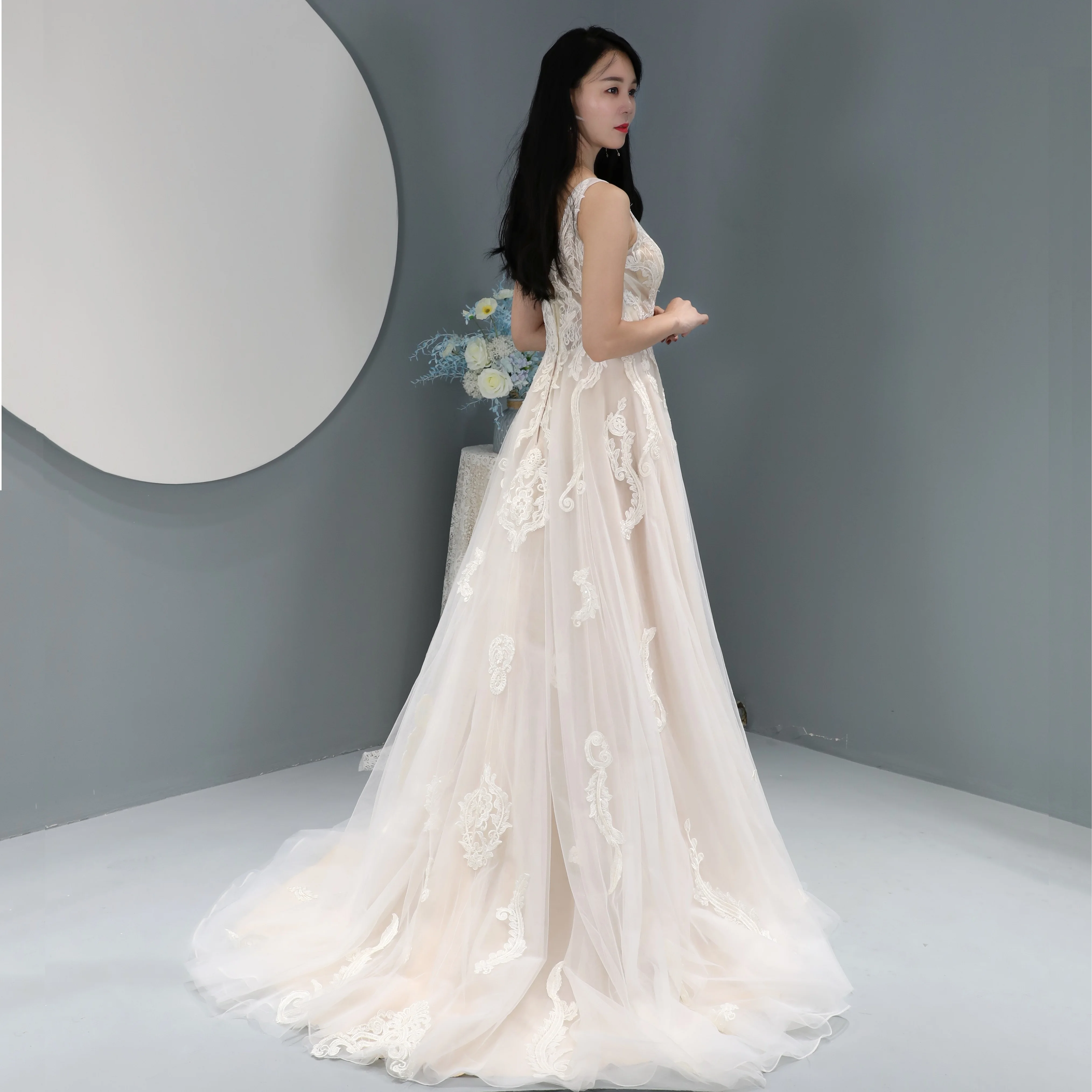 High quality lace wedding dresses bridal sexy wedding gown factory 2024 hot sales style