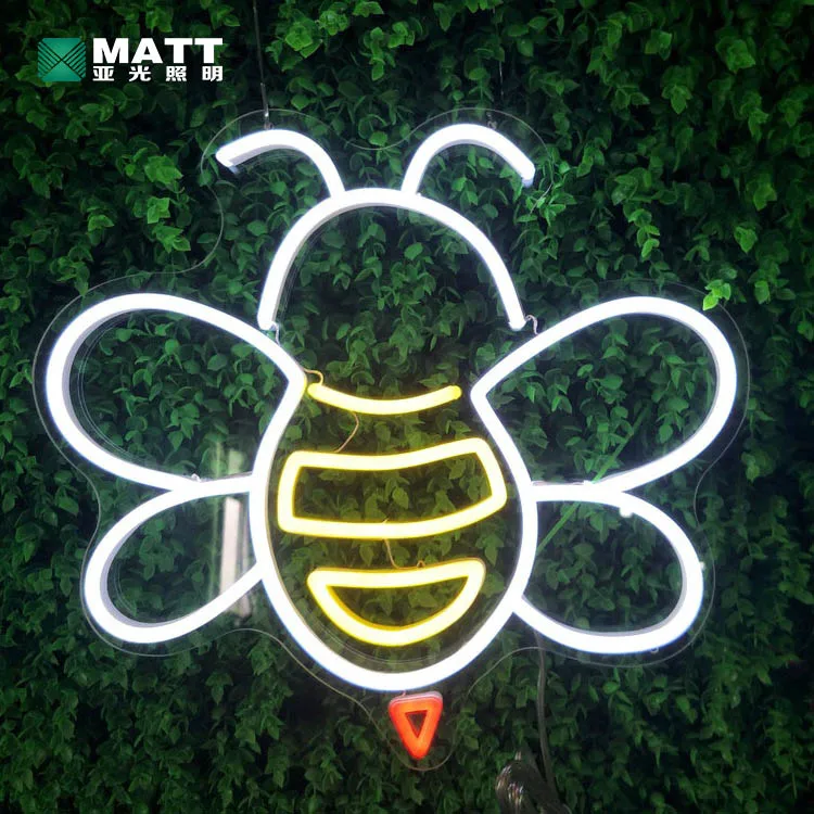 Matt Drop Shipping 5FT Marquee Letters Led BEE Sign Neon Custom Logo LED Neon Sign for Bedroom Kids Room Outdoor Party