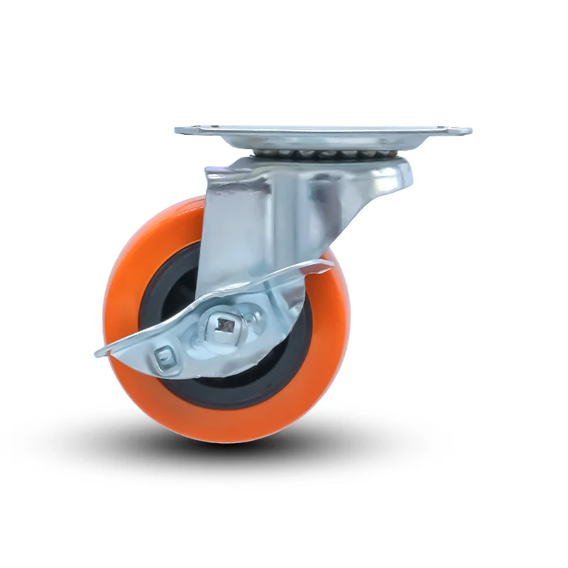 Light Duty Furniture Chair Swivel Pvc Orange Caster Wheels Casters galvanized bracket