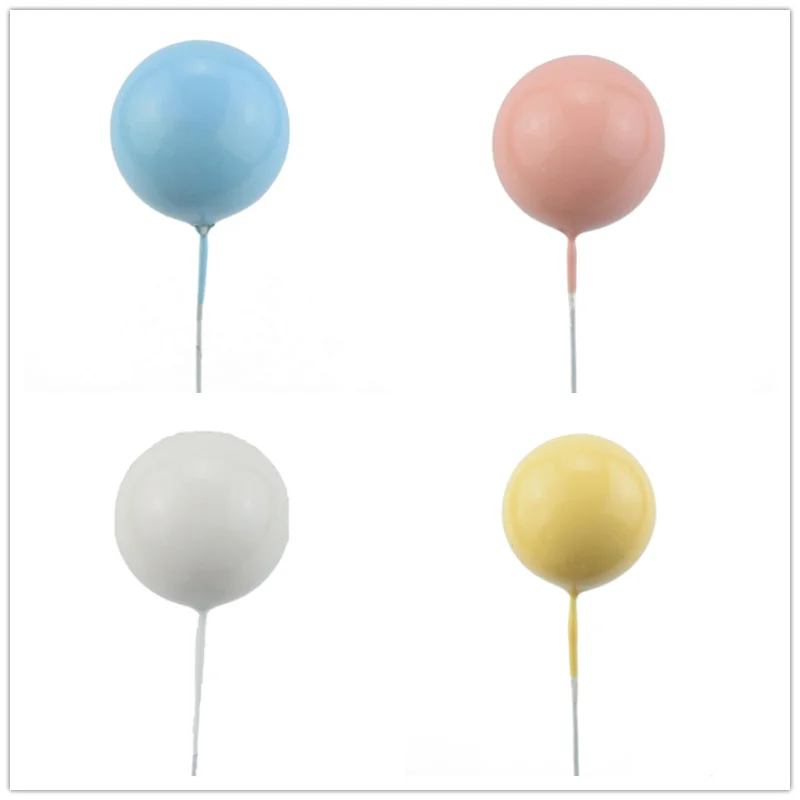 20pcs ins happy birthday cake decoration Gold Silver  Balls Cake Pick DIY Cake Insert Topper mixed size