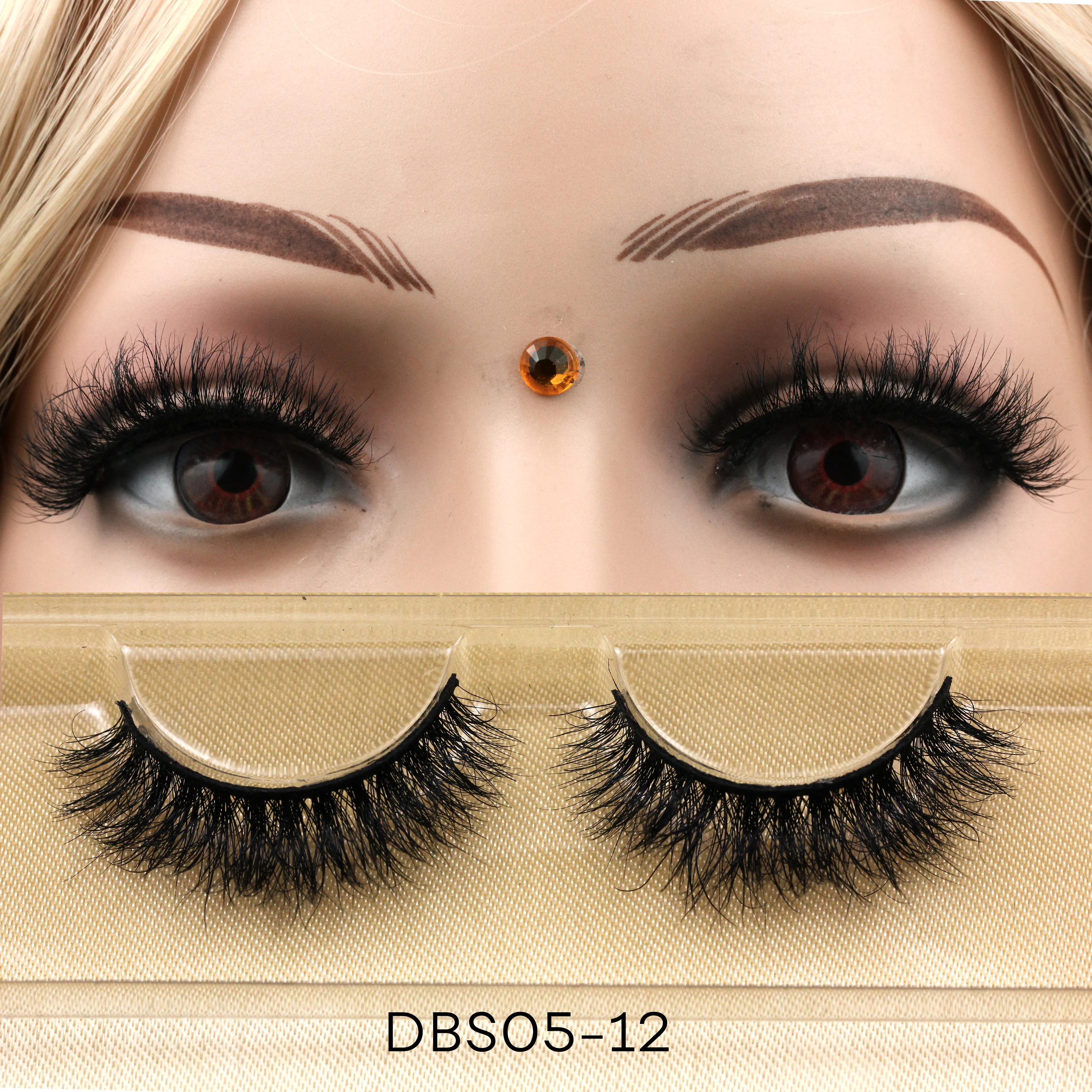 DBS05 New Private Label fluffy 3d 15-18mm vegan mink lashes 25mm full strip mink eyelashes wholesale
