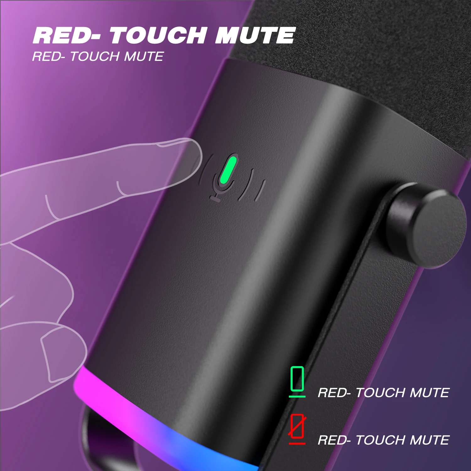 Fifine Ampligame TAM8 RGB Dynamic Gaming Mic XLR USB Streaming Mic Adjustable Mic Boom Arm With Durable Clamp Gaming Microphone