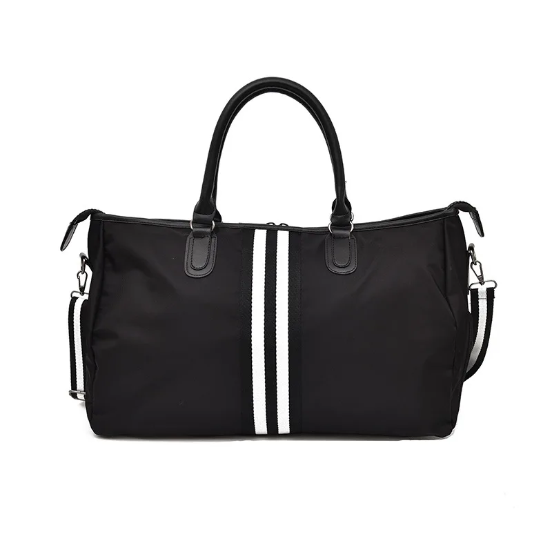 nylon duffle satchels shoulder gym travel bag with shoe compartment