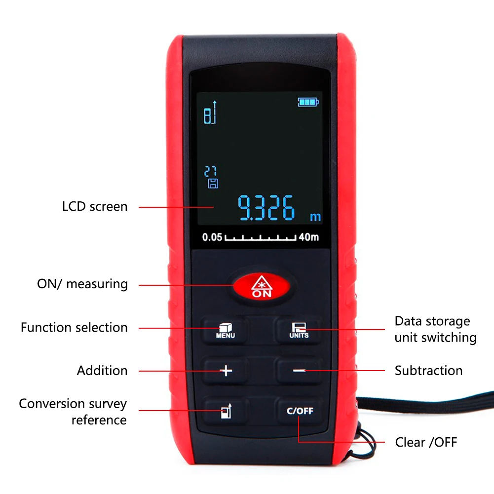 HOT SALE  Handheld digital laser distance meter hunting with LCD display for 40m