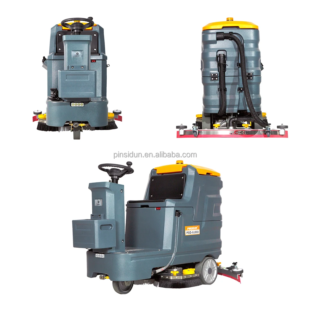 PSD-XJ660 Industrial Battery-Operated Ride-On Electric Floor Washing Machine Floor Cleaning Scrubber