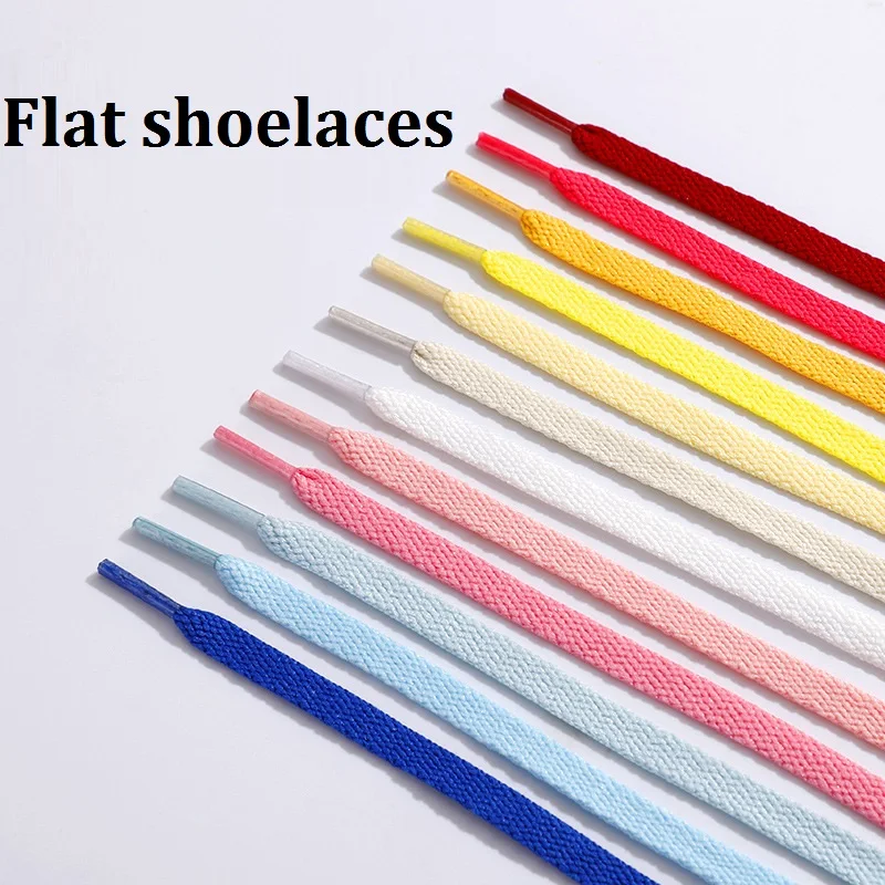 Hot Seller Custom 8MM Colorful Polyester Flat Shoe Lace for Sneakers