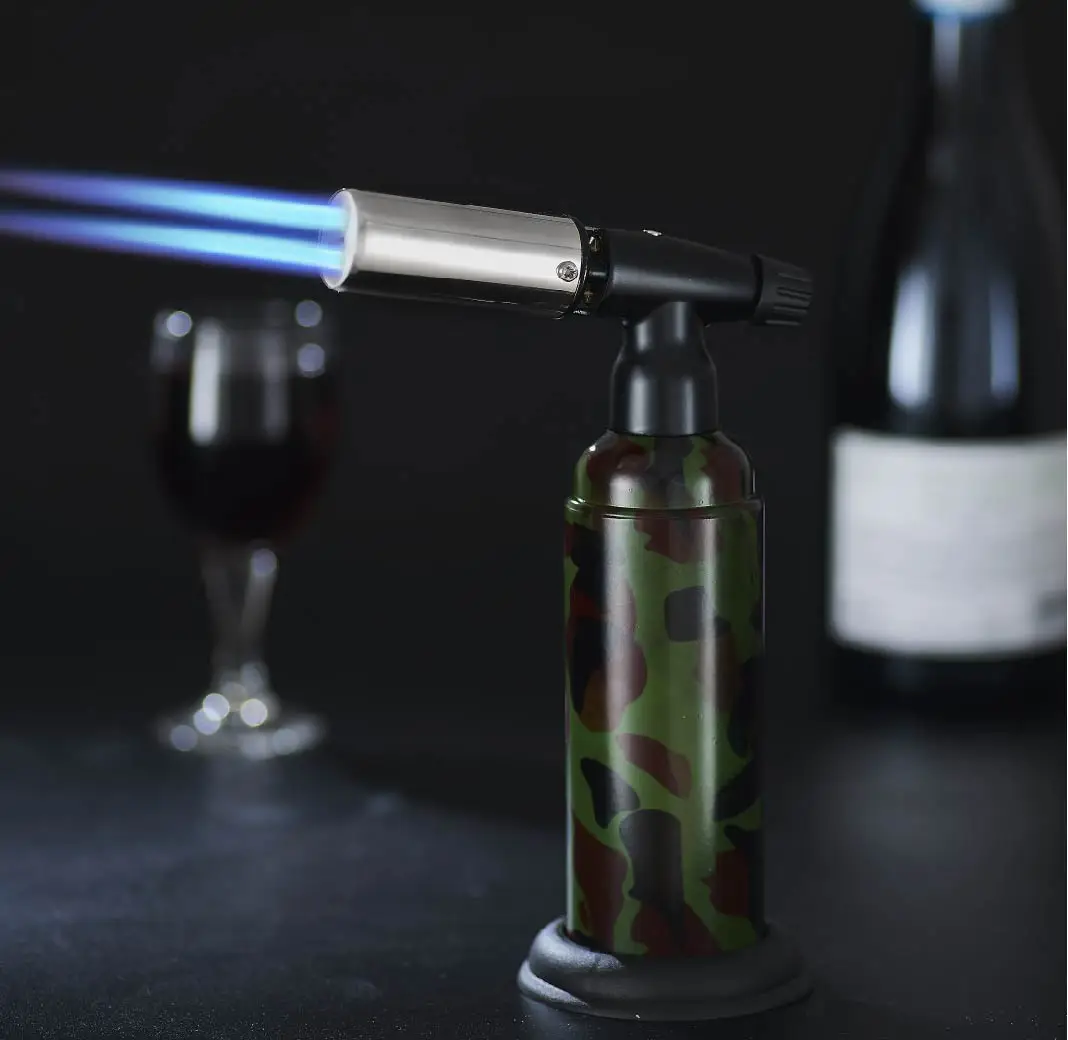 Gf926 Portable Gas Cigarette Kitchen Double Fire Piezo Jet Flame Butane Torch Gun Lighter For Outdoor