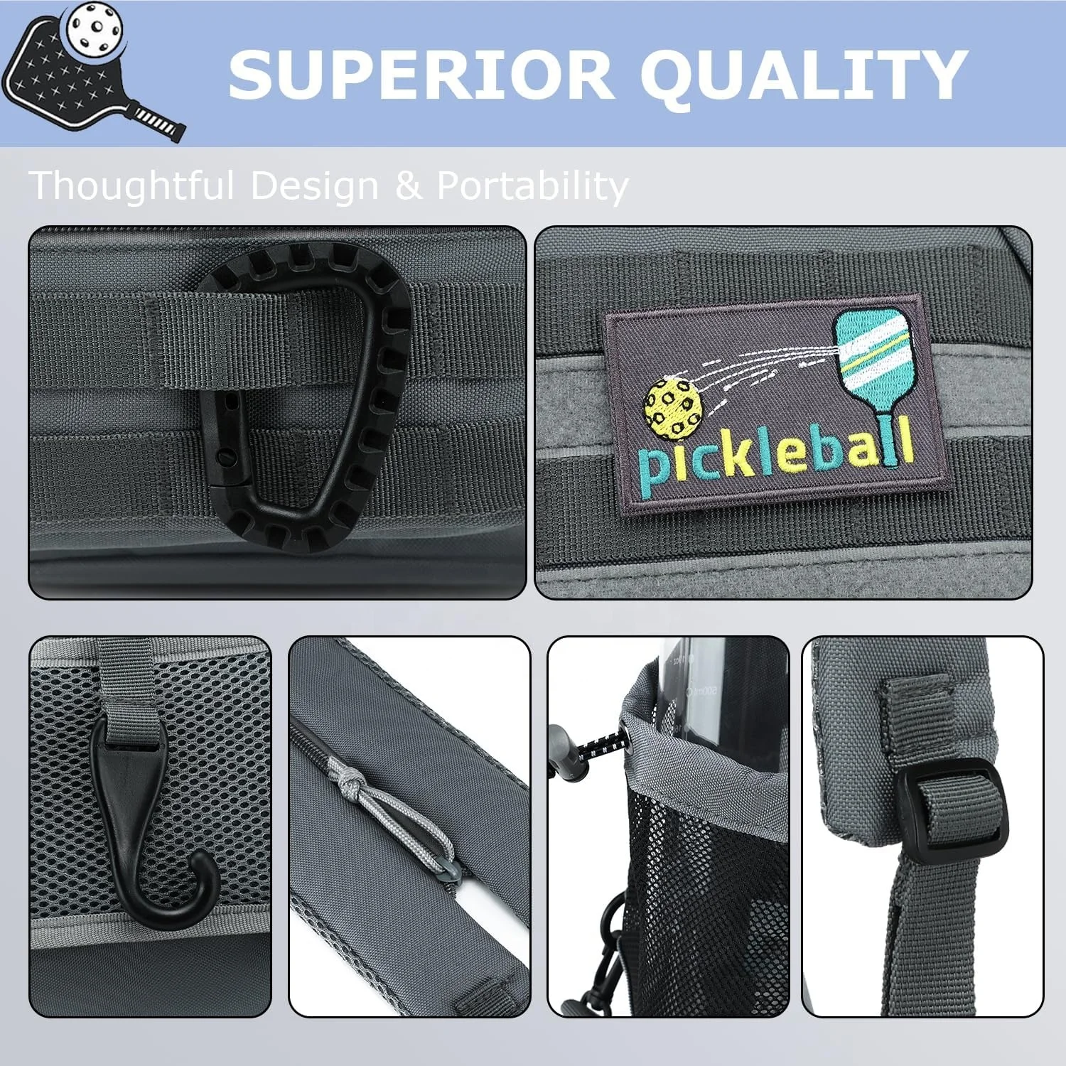 Chinese Factory Wholesale Custom Tactical Pickleball Sling Bag Large Capacity Racketball Backpack for Men Women