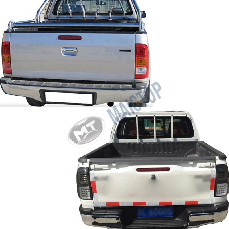 Maictop auto body parts car plastic abs black chrome rear bumper for hilux revo vigo parachoques 2005-2014 2015-