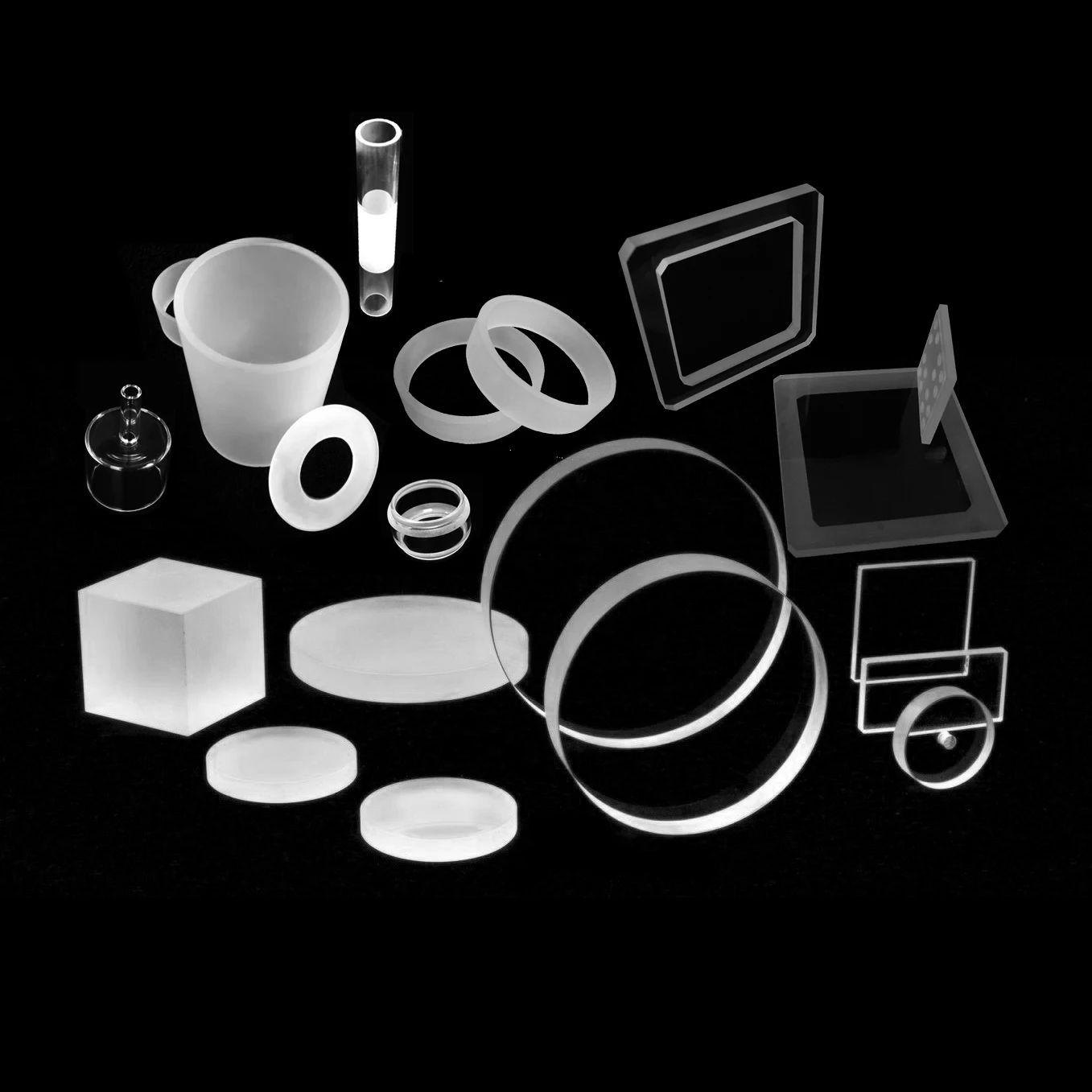 
QH silica glass discs Customized Quartz Products 