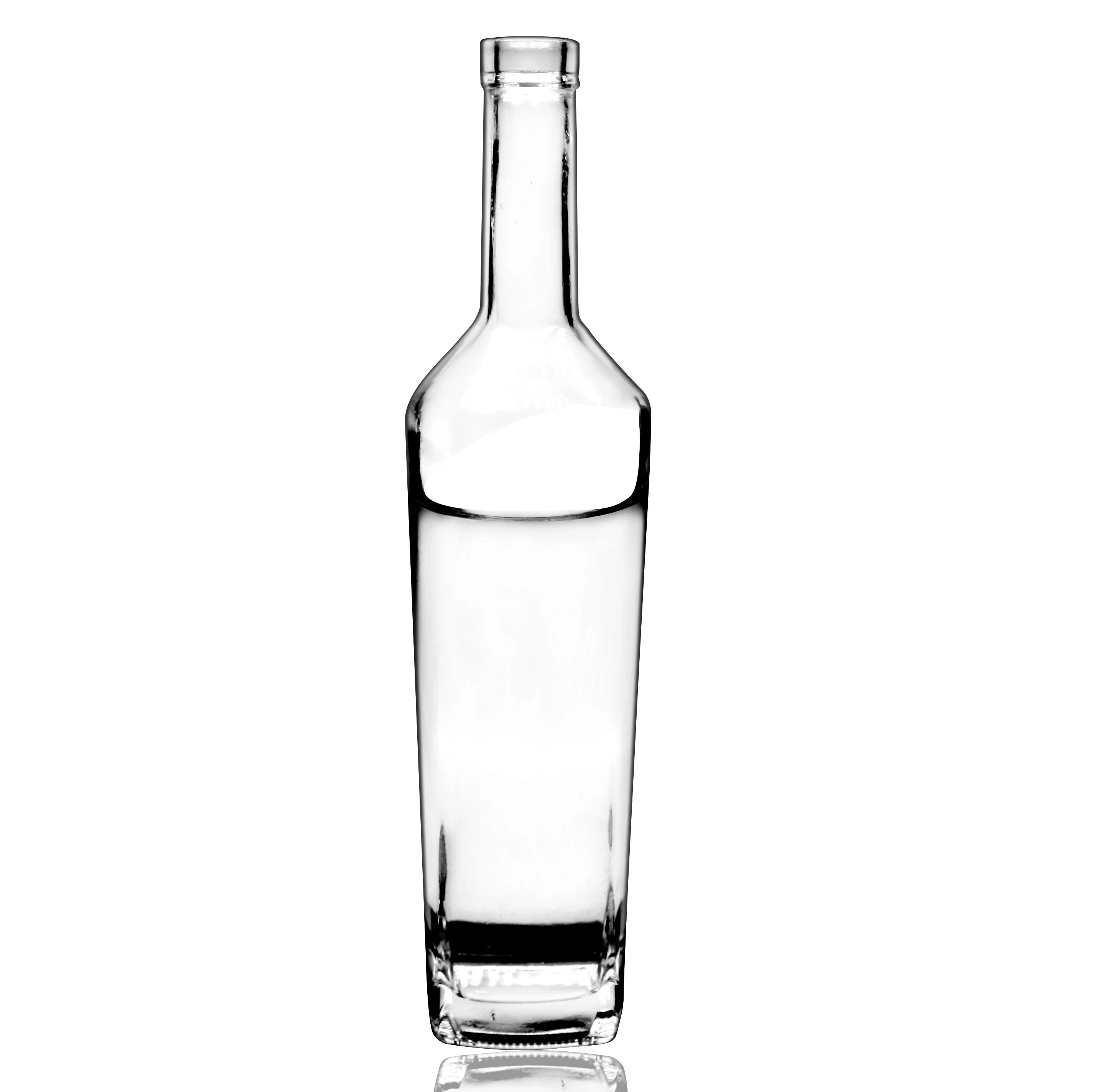 Wholesale Empty 375ml 500ml 750ml vodka clear glass bottle for whiskey liquor wine