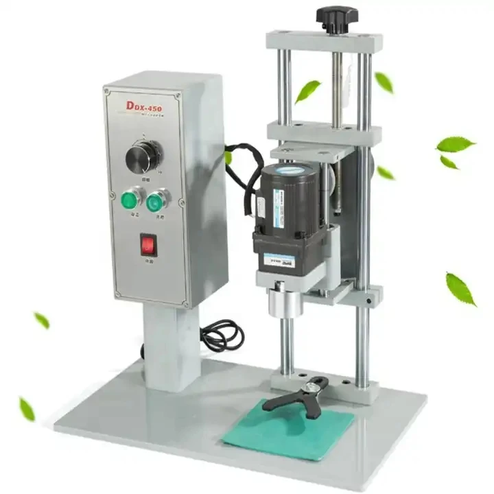 Semi-automatic electric plastic glass metal bottle jar can press screwing capping sealing machines