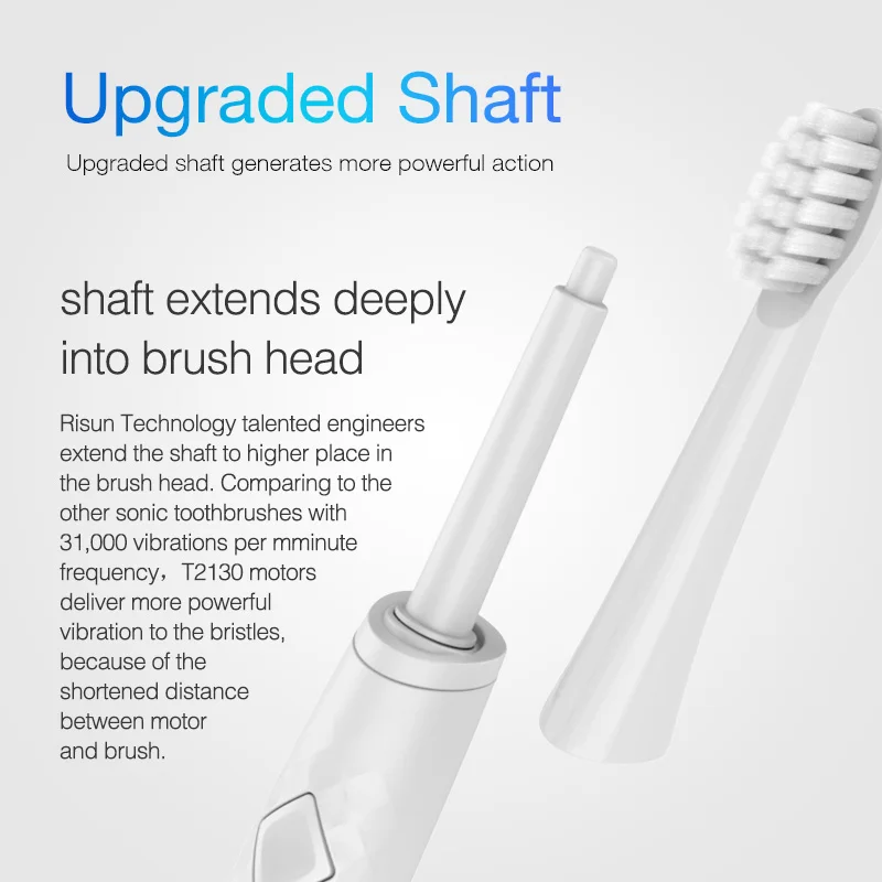 T2130 Mini Compact Electric Toothbrush Japanese Double Point Soft Bristles Rechargeable Sleek Electronic Sonic Toothbrush Slim