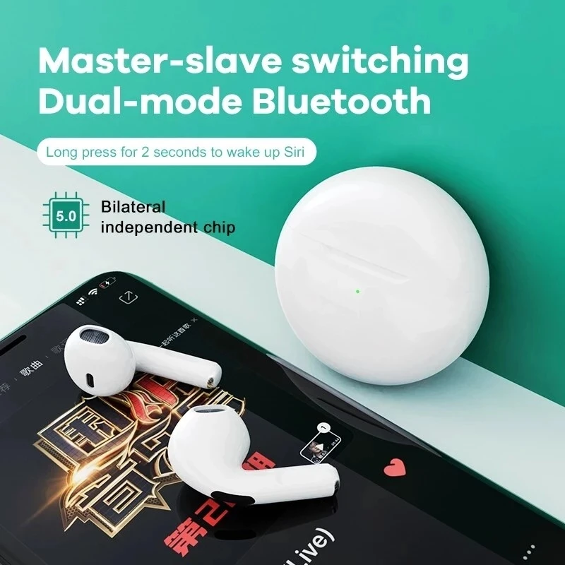 2021 AIR PRO6 TWS BT Stereo Waterproof Wireless Headphone pro 6 Earphone With Mic Earbuds For iPhone samsung