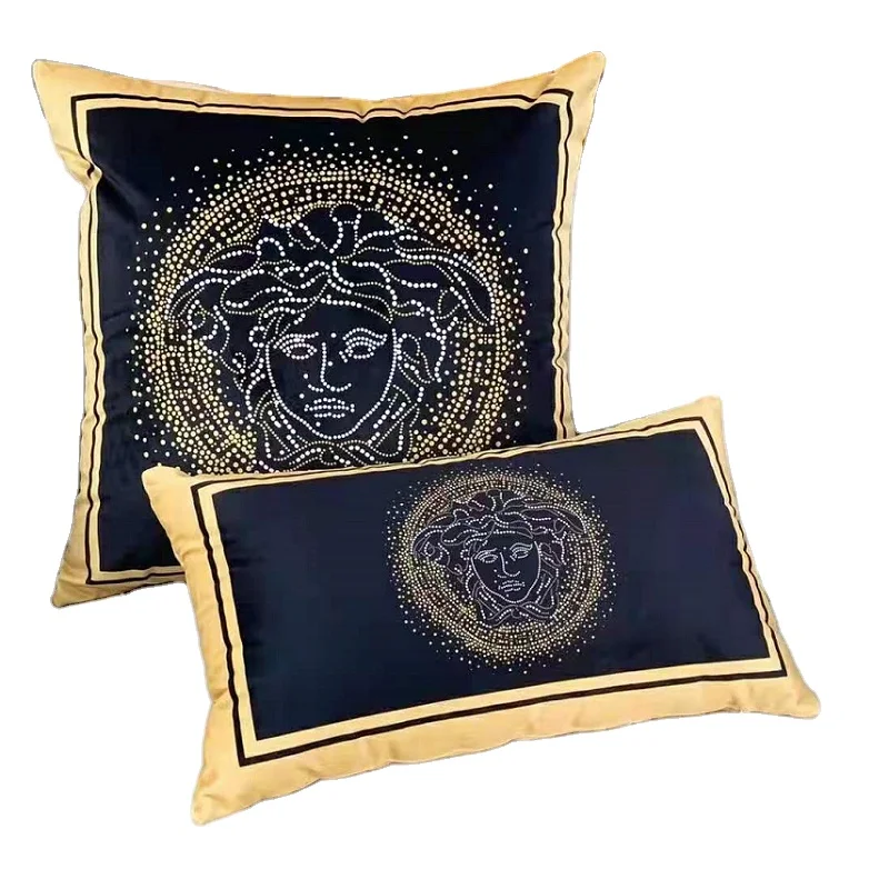 Бархатная королевская наволочка, Роскошный чехол для дивана, оранжевая греческая вышитая подушка