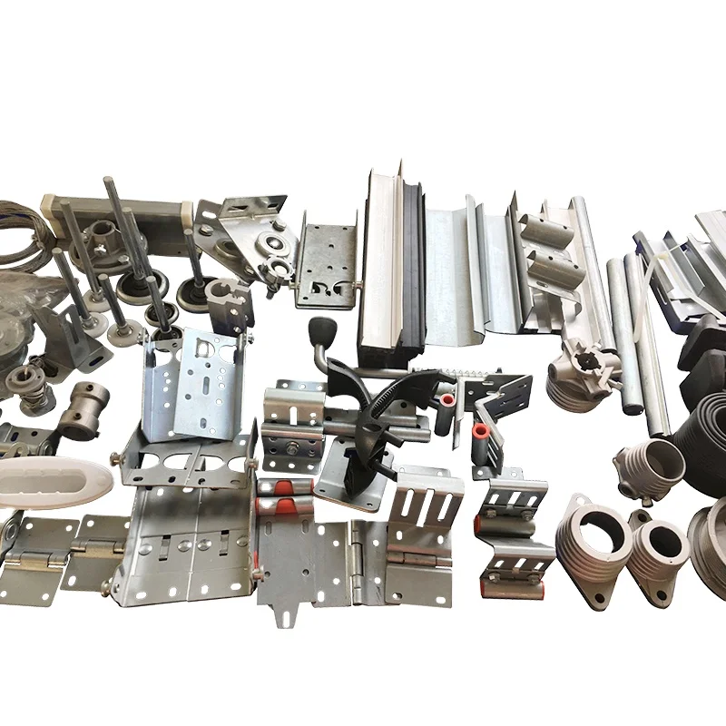 Custom commercial sectional vertical glass garage door hardware